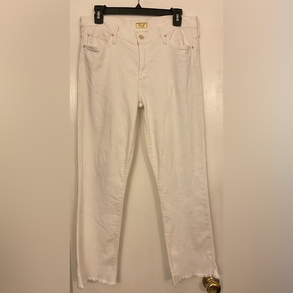 MOTHER The Rascal Ankle Snippet Whipping the Cream White Size 30 - Picture 2 of 11